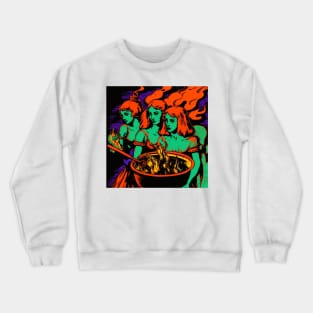 Witches Around a Cauldron Pop Art 3 Crewneck Sweatshirt